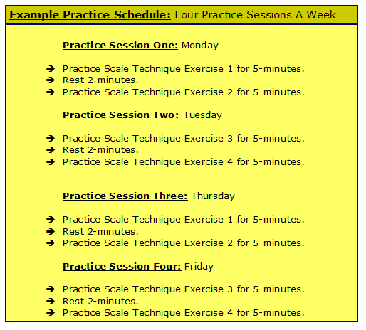 Example Guitar Practice Schedule