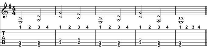 Half Note Chord Progression