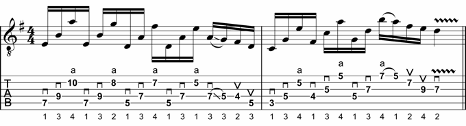 Rock Guitar Lick 13: Combining Sweep Picking, Hybrid-Picking and String Skipping