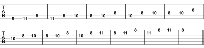 Minor Pentatonic Melodic Pattern Exercise 2