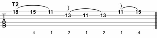 C Minor Seventh Tapping Arpeggio Lick 1