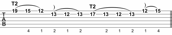 C Major Seventh Tapping Lick 2